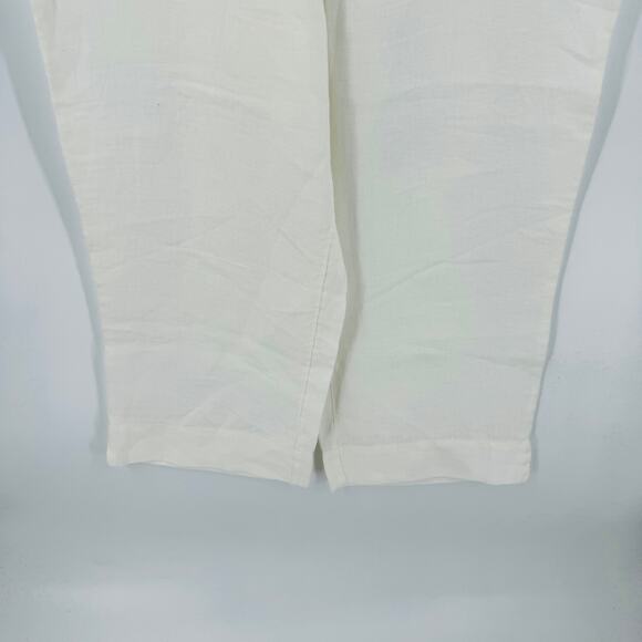 J. Jill Linen Pants Cream Elastic Waist Pockets High Rise Pull-On Size 1X - Picture 5 of 10
